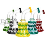 Tie-Dye Effect Mini Water Pipe - 5.5" / 14mm F / Colors Vary - Headshop.com