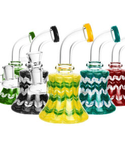 Tie-Dye Effect Mini Water Pipe - 5.5" / 14mm F / Colors Vary - Headshop.com