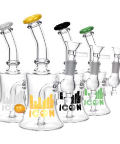 Diamond Glass Icon Baggins Water Pipe- 7"/14mm F/Colors Vary - Headshop.com