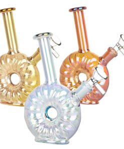 Electroplated Donut Glass Water Pipe - 6.75" / 14mm F - Headshop.com