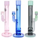 Pulsar Transporter Kicked Straight Tube Glass Water Pipe | 14" | 14mm F