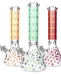 Designer Floral Diamond Water Pipe - 14"/14mm F/Colors Vary - Headshop.com