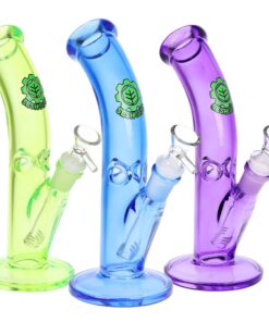 SeshGear Lean Back Bent Tube Colored Glass Water Pipe | 9" | 14mm F