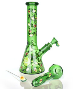 Pulsar Fruit Series Avocado Gold Herb Pipe Glow Duo - 10" / 14mm F - Headshop.com