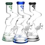 Diamond Glass Gold Zong Beaker Water Pipe - 11" / 14mm F / Colors Vary - Headshop.com