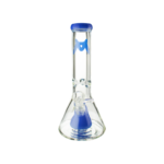 MAV Glass 12" x 7mm Slitted Pyramid Beaker Bong Front View on White Background