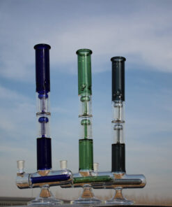 18" Inline and Dual Arm Percolated Glass Water Pipe - Headshop.com