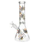 Turn On Your Hemp Lights Beaker Glass Water Pipe - 9.75" - Headshop.com