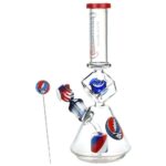 Grateful Dead x Pulsar Inception Cube Beaker Glass Water Pipe - 12.75" / 14mm F - Headshop.com