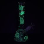 Cheech & Chong Glass Optical Illusion Glow Beaker Bong - 10" - Headshop.com
