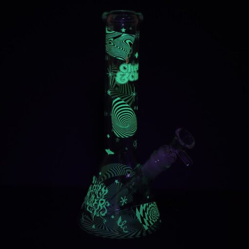 Cheech & Chong Glass Optical Illusion Glow Beaker Bong - 10" - Headshop.com
