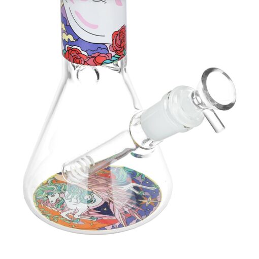 Unicorn Beaker Glass Water Pipe - 10" / 14mm F / Colors Vary - Headshop.com