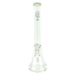 MAV Glass 18" X 9 mm White Laser Bear Bong Front View on White Background