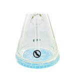 MAV Glass 18" Baby Blue Mandala Beaker Bong, 9mm thick, front view on white background