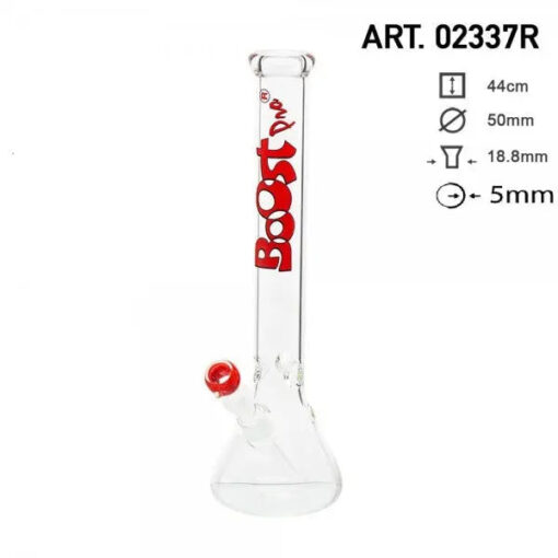 Boost | 17" Red Beaker Base Glass Water Pipe - Headshop.com