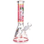 Pink Unicorn Beaker Glass Water Pipe - 10" / 14mm F
