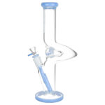 Pulsar Kinked Marble Straight Tube Glass Water Pipe - 12.75" / 14mm F - Headshop.com