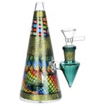Conical Stained Glass Water Pipe - 6.25" / 14mm F - Headshop.com