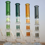 Approx. 19" Triple Tree Percolator Glass Water Pipe - Headshop.com