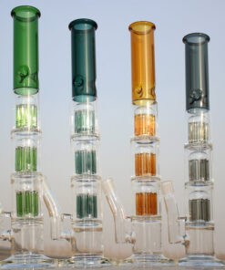 Approx. 19" Triple Tree Percolator Glass Water Pipe - Headshop.com