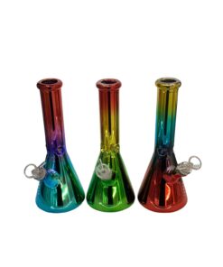 8" Chrome Color Beaker Bong