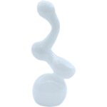LA Pipes "Ivory Sherlock" Glass Sherlock Bubbler Pipe - Headshop.com