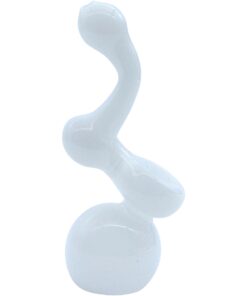 LA Pipes "Ivory Sherlock" Glass Sherlock Bubbler Pipe - Headshop.com