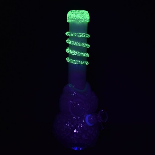 Iridescent Owl Soft Glass Water Pipe - 12" / 14mm F - Headshop.com