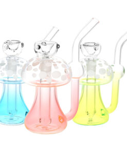 Phosphorescent Fungi Glow in the Dark Glass Bubbler - 4.75" / 14mm F / Colors Vary - Headshop.com