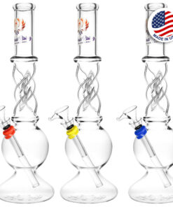 Phoenix Rising Twist Dome Base Water Pipe - 12"/Colors Vary - Headshop.com