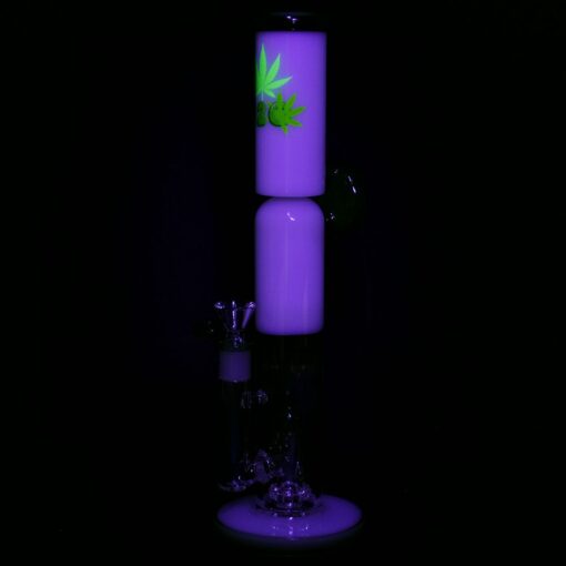 Pulsar 420 O'Clock Glow In The Dark Straight Tube Water Pipe - 13" / 14mm F - Headshop.com