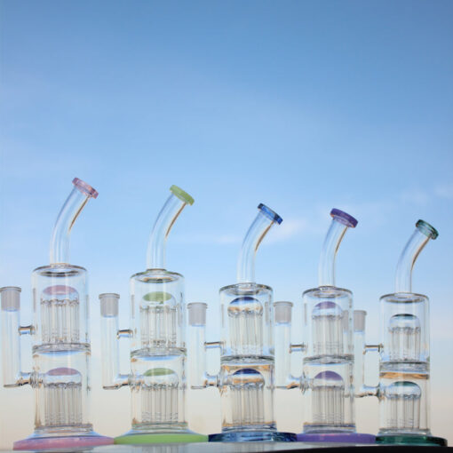 10.6" Glass Straight Water Pipe w/ Dual Arm Percolators - Headshop.com