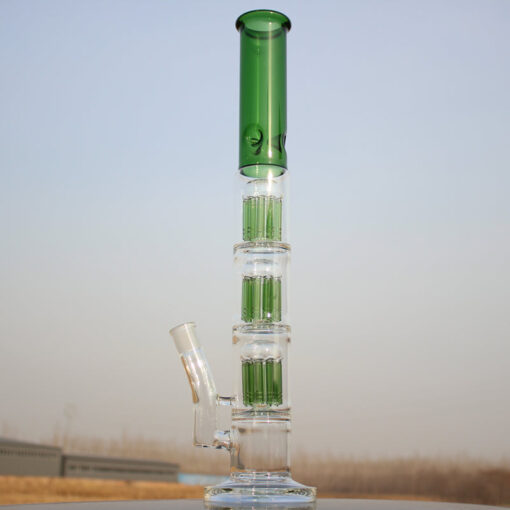 Approx. 19" Triple Tree Percolator Glass Water Pipe - Headshop.com