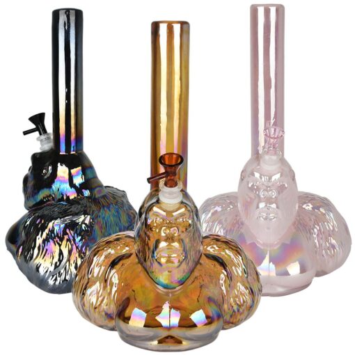 Iridescent Gorilla Soft Glass Water Pipe - 14" - Headshop.com