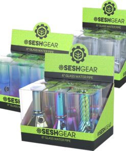 SeshGear Glass Mini Water Pipe | 6" | Grommet | Assorted Styles | 6ct Display - Headshop.com