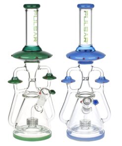 Pulsar Far-Out Visitors Recycler Glass Water Pipe | 17.25" | 19mm F - Headshop.com