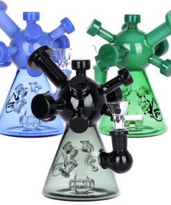 Pulsar Molecule Glass Water Pipe - 7" / 14mm F / Colors Vary - Headshop.com