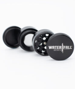 Four-Part Aluminium Grinder with Removable Screen - Gloss Black (43mm) Waterfall