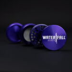 Four-Part Aluminium Grinder with Removable Screen - Gloss Blue (63mm) Waterfall