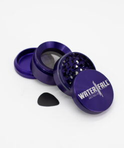 Four-Part Aluminium Grinder with Removable Screen - Gloss Blue (63mm) Waterfall
