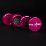 Four-Part Aluminium Grinder with Removable Screen - Gloss Blue (63mm) Waterfall