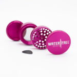 Four-Part Aluminium Grinder with Removable Screen - Gloss Blue (63mm) Waterfall