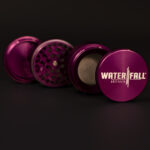 Four-Part Gloss Aluminium Grinder with Removable Screen 63mm Waterfall