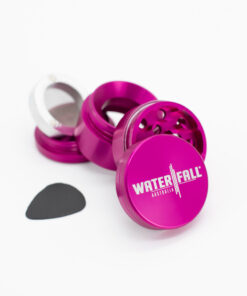 Four-Part Aluminium Grinder with Removable Screen - Gloss Pink (43mm) Waterfall