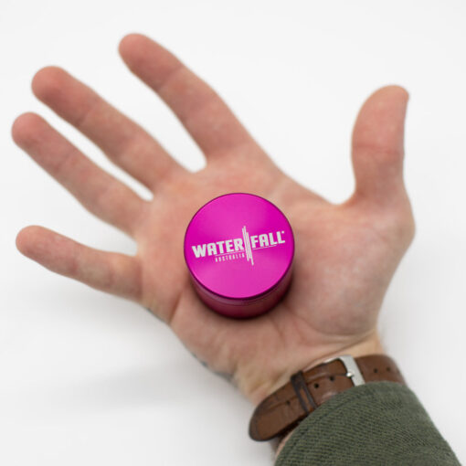 Four-Part Aluminium Grinder with Removable Screen - Gloss Pink (43mm) Waterfall