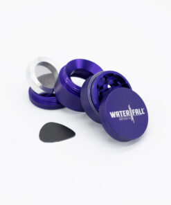 Four-Part Aluminium Grinder with Removable Screen - Matte Blue (43mm) Waterfall