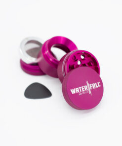 Four-Part Aluminium Grinder with Removable Screen - Matte Pink (43mm) Waterfall