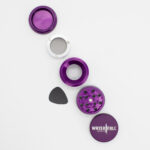 Four-Part Aluminium Grinder with Removable Screen - Matte Dark Purple (43mm) Waterfall