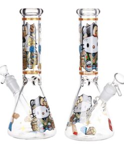 Swagged Out Hello Kitty Beaker Glass Water Pipe - 10" / 14mm F