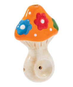 Wacky Bowlz Flower Mushroom Ceramic Pipe - 3.75" - Headshop.com